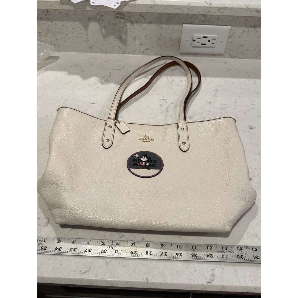 Coach x‎ Disney Minnie Mouse White Leather Tote Bag - Picture 4 of 17